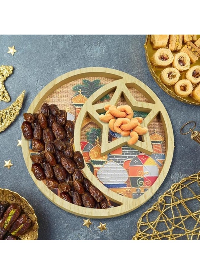 Jorunb - Ramadan Wooden Tray, Eid Mubarak Wooden Tray, Eid Food Tray, Ramadan Table Decorations Wooden Tray, Family Table Gifts for Ramadan - Image 1