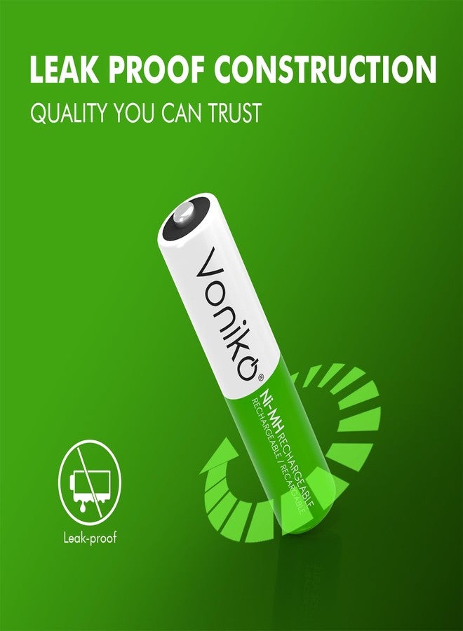 Voniko Rechargeable AAA NiMH Enecycle Triple A Batteries 12 Pack - Ultra Long Lasting, 850mAh, Recharge up to 1000x Times, Pre-Charged (1.2V) - Image 3