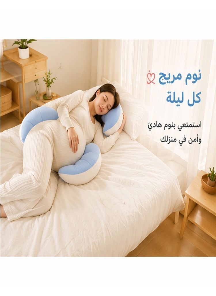 هيروسبيس وسائد نوم للحوامل، وسادة أمومة قابلة للتعديل مزودة بدعامة إسفينية مزدوجة قابلة للإزالة؛ وسادة دعم ناعمة للظهر والوركين والساقين والبطن، مع غطاء قابل للغسل. - Image 5