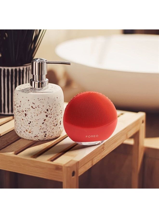 FOREO - Luna 4 Mini Face Cleansing Brush & Face Massager | Premium Face Care | Enhances Absorption of Facial Skin Care Products | Simple Skin Care Tools | for All Skin Types, Coral - Image 1