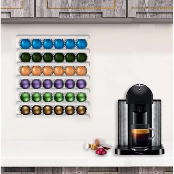 Unity 10 Pcs Coffee Pod Holder Adhesive Wall Mount Coffee Pod Storage For Kitchen Office And Desktop White - Image 4