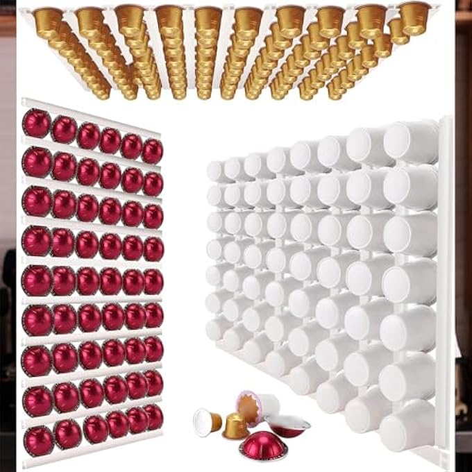 Unity 10 Pcs Coffee Pod Holder Adhesive Wall Mount Coffee Pod Storage For Kitchen Office And Desktop White - Image 1