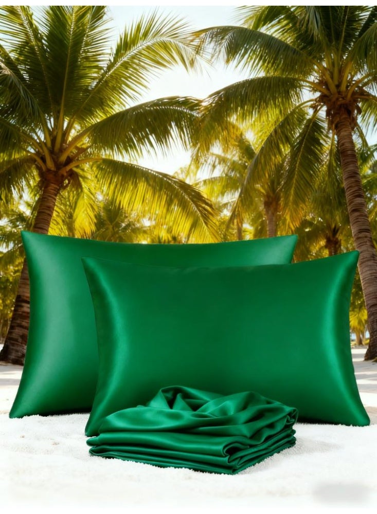 SUCITY 2PCS Satin Pillowcase for Hair and Skin-Soft  Silky Pillow Covers for Sleeping-Satin Pillow Covers with Envelope Closure - Image 2