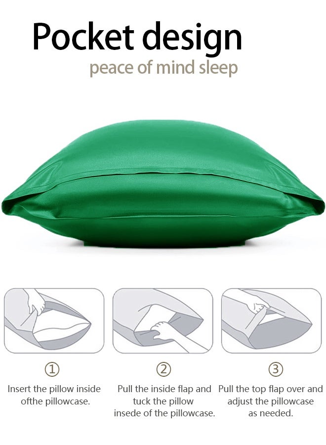 SUCITY 2PCS Satin Pillowcase for Hair and Skin-Soft  Silky Pillow Covers for Sleeping-Satin Pillow Covers with Envelope Closure - Image 4