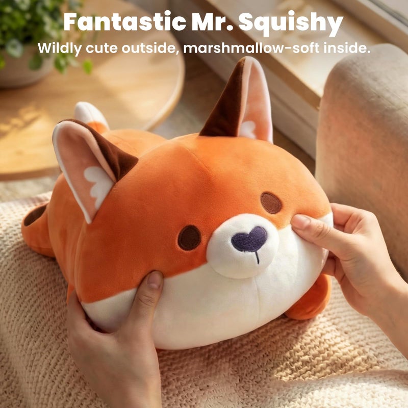 Mewaii Cute Fox Plush Pillow, Kawaii Plushies Red Fox Stuffed Animals, Squishy Plushies, Cuddle Foxes Plush Pillow for Kids & Girls (13 Inch) - Image 5