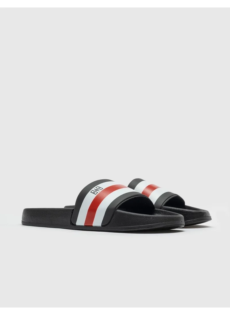 Cabani Black - Red - White Men's Slippers