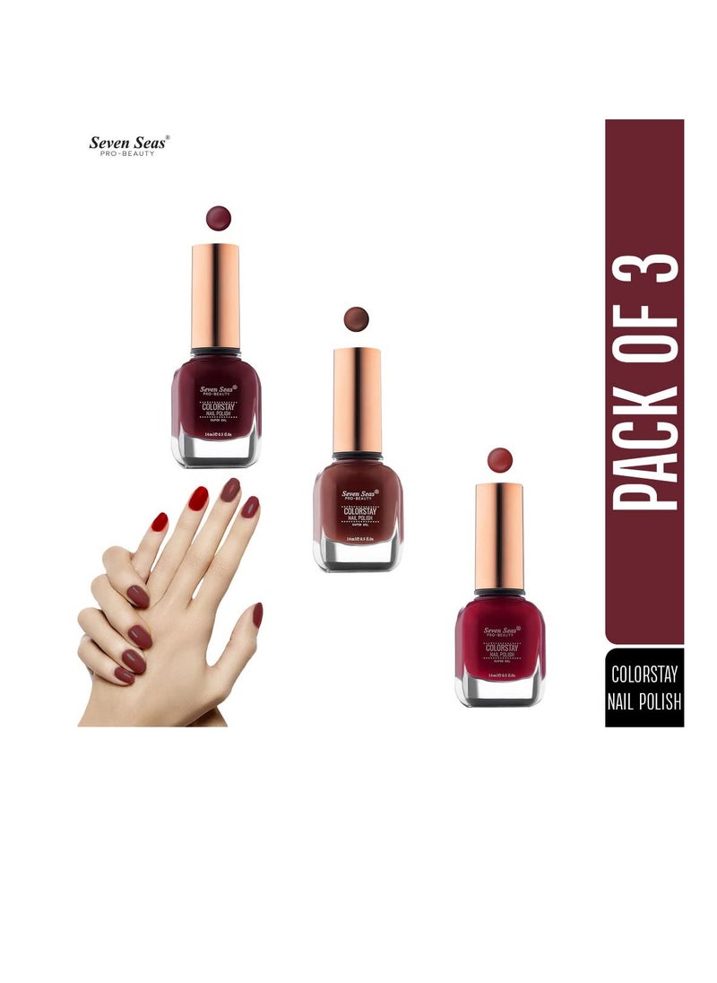Seven Seas Seven Seas Color Stay Nail Polish Combo Pack of 3 Quick Drying Glossy Finish Long Lasting  No Chip Formula High Shine Nail Polish For Women No Harmful Chemicals  - Image 3