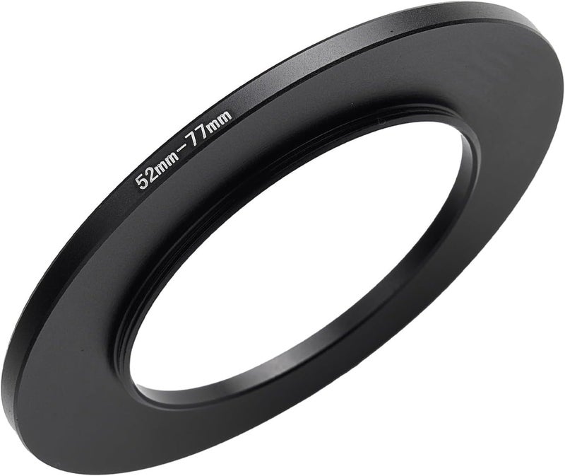 SHOPEE حلقة محول تصاعدية من 52 مم إلى 77 مم، حلقة فلتر معدنية سوداء، محول حلقة فلتر تنازلي متوافق مع جميع ماركات فلتر عدسة الكاميرا UV CPL ND (52 مم-77 مم) - Image 1