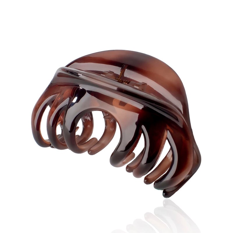 Rosette Large Chic Styling Organic Glass Claw Clip Hair Clips Clamps for Indoor Outdoor Use Hair Grips Hairpins Barrettes for Women and Girls With Thick Hair Auburn Umber