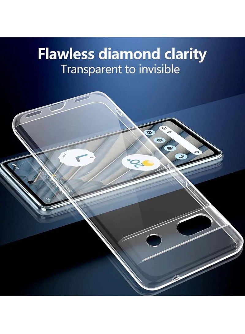 Techie Google Pixel 7a TPU Soft Corner Ultra Slim Clear Case Shockproof Anti Fingerprint Transparent Protective Back Cover - Image 2