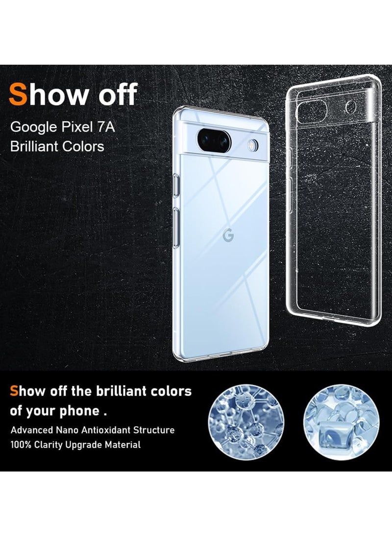 Techie Google Pixel 7a TPU Soft Corner Ultra Slim Clear Case Shockproof Anti Fingerprint Transparent Protective Back Cover - Image 3