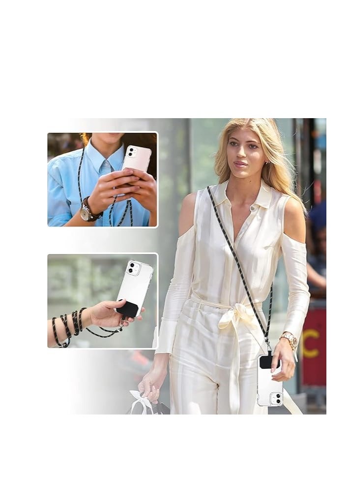 Showday Phone Lanyard, Universal Cell Phone Lanyard with Adjustable Nylon Neck Strap with Most Smartphones Phone Tether Can be Combined with Any Phone Case (Yellow Grey Apricot)  - Image 4