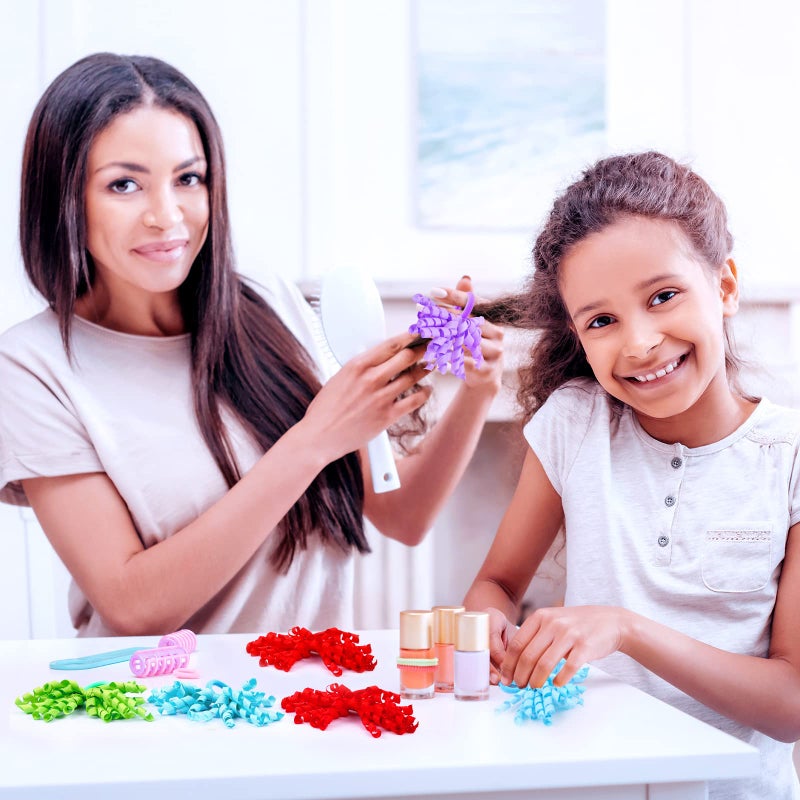 Mtlee 30 Pcs Baby Girls Curly Ribbons Korker Hair Ties Boutique Bow Elastic Rubber Bands Grosgrain Ribbon Elastic Colored Hair Bands Ponytail Holders for Toddlers Kids - Image 4