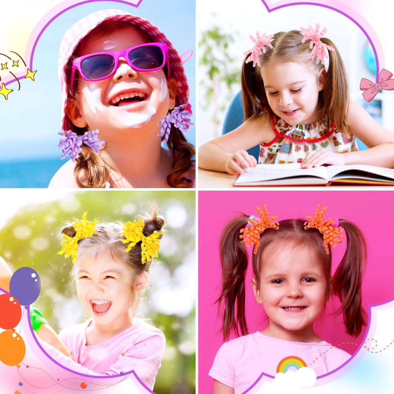 Mtlee 30 Pcs Baby Girls Curly Ribbons Korker Hair Ties Boutique Bow Elastic Rubber Bands Grosgrain Ribbon Elastic Colored Hair Bands Ponytail Holders for Toddlers Kids - Image 5