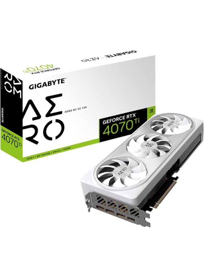 GeForce RTX 4070 Ti AERO OC V2 12G Graphics Card, 3X WINDFORCE Fans, 12GB 192-bit GDDR6X, GV-N407TAERO OCV2-12GD Video Card