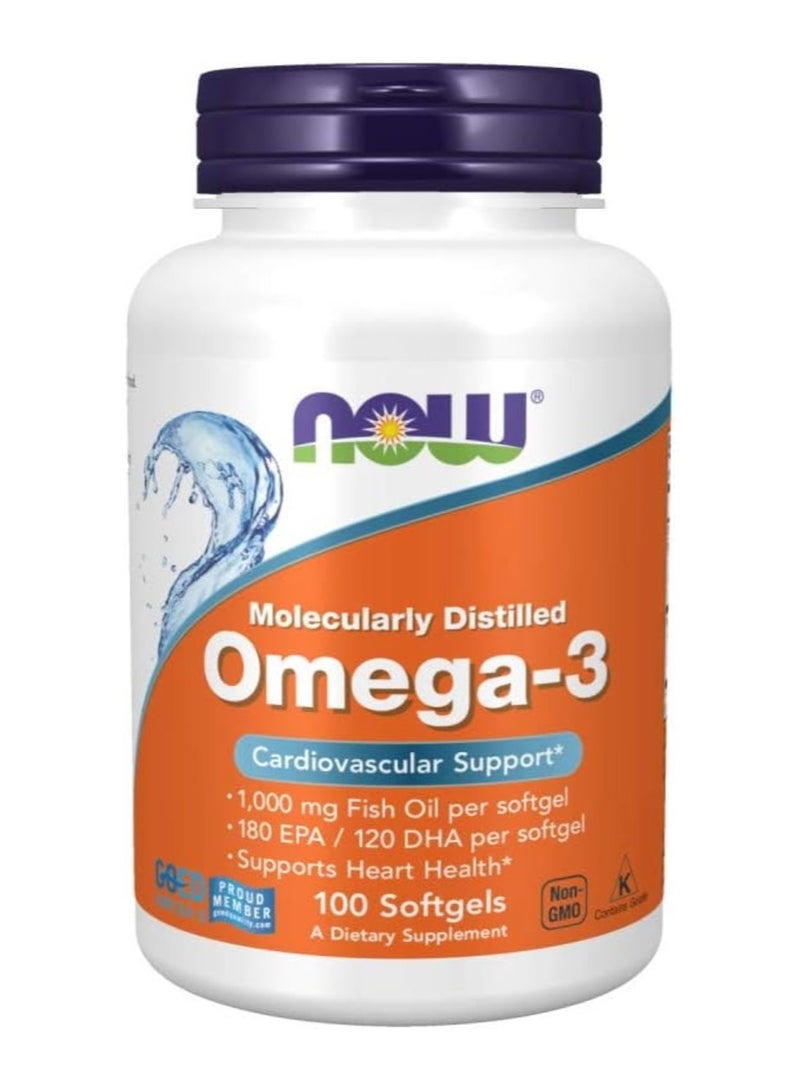 ناو زيت السمك أوميجا 3، 100 كبسولة هلامية - Image 1