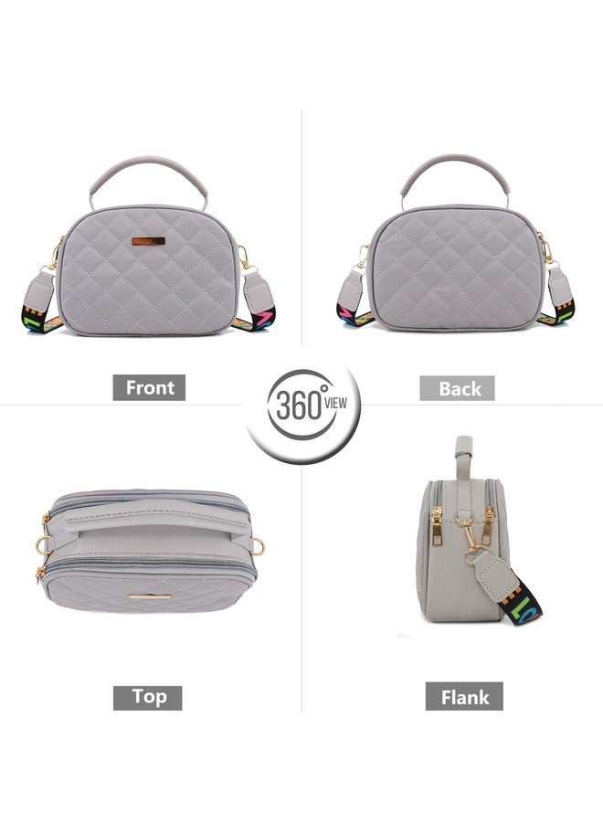 Port&lotus Grey Crossbody Purses For Women With Top-Handle Small Crossbody Bags For Women With Guitar Strap Fashion Handbags For Women Women'S Shoulder Bags Anti Theft Travel Bag  - Image 3