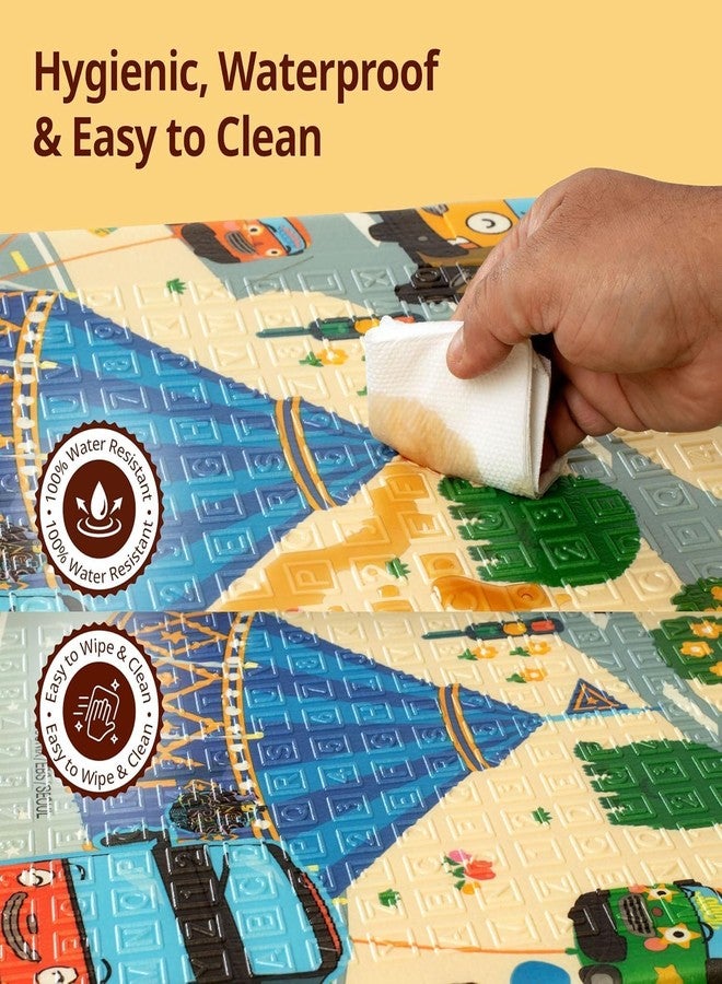 RECLUSE Double Sided Water Proof Baby Play Mat, Infant Play mats for Kids Large Size, Baby Carpet,Crawling Baby Play Mat (Old Village Mat) - Image 2