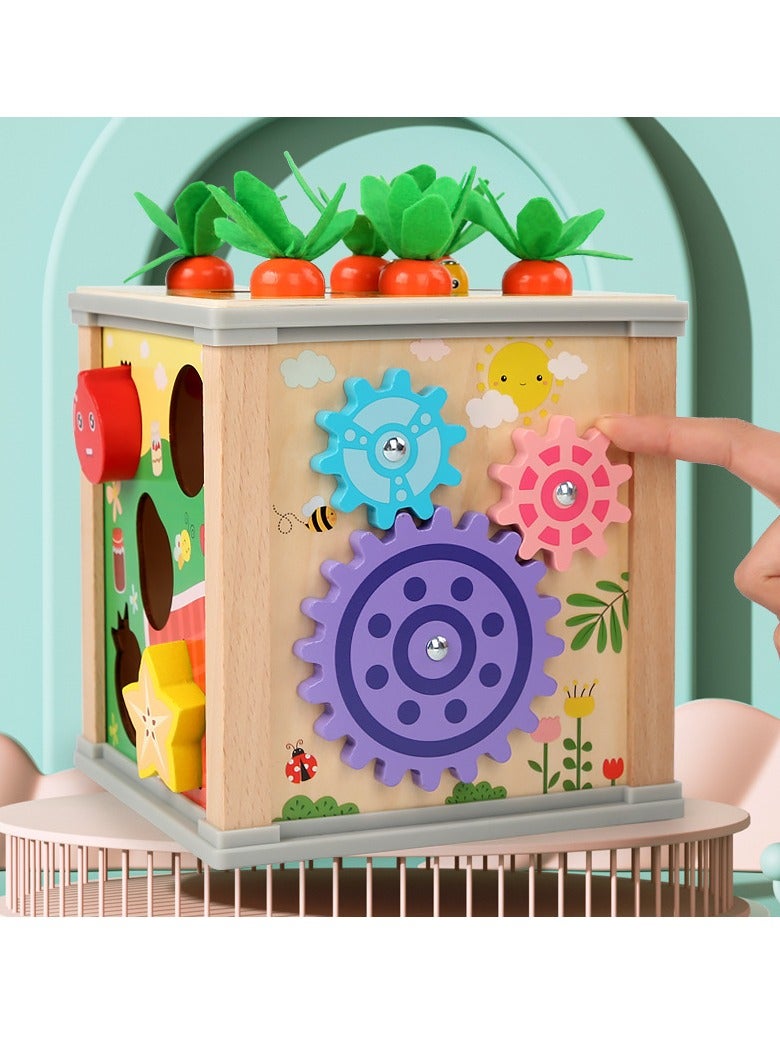 Children's multi-functional six-sided hundred Treasure box Early education Round beads Catch Play piano Shape educational toys - Image 3