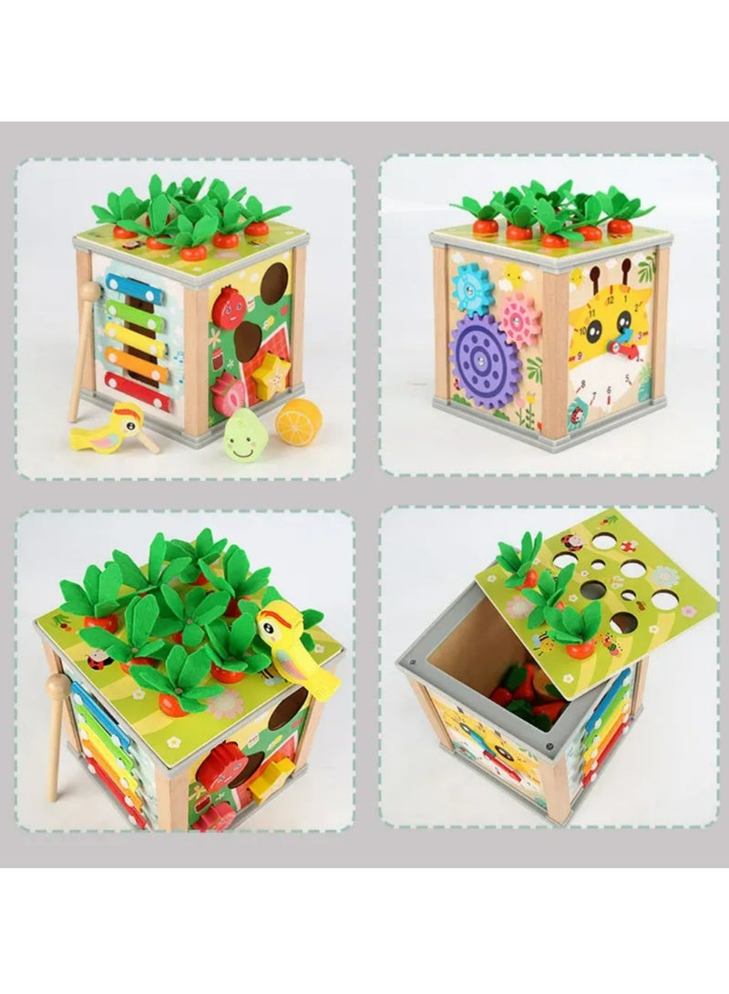 Children's multi-functional six-sided hundred Treasure box Early education Round beads Catch Play piano Shape educational toys - Image 4
