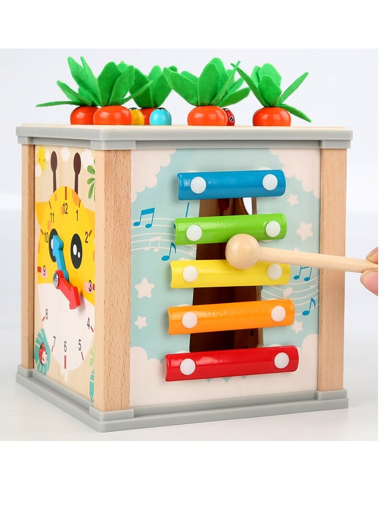 Children's multi-functional six-sided hundred Treasure box Early education Round beads Catch Play piano Shape educational toys - Image 2