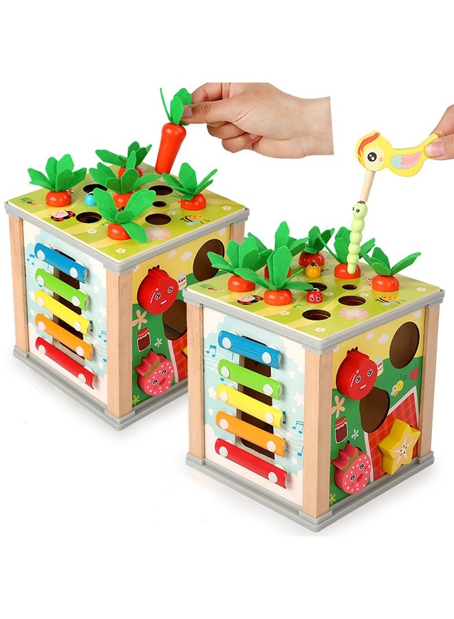 Children's multi-functional six-sided hundred Treasure box Early education Round beads Catch Play piano Shape educational toys - Image 5