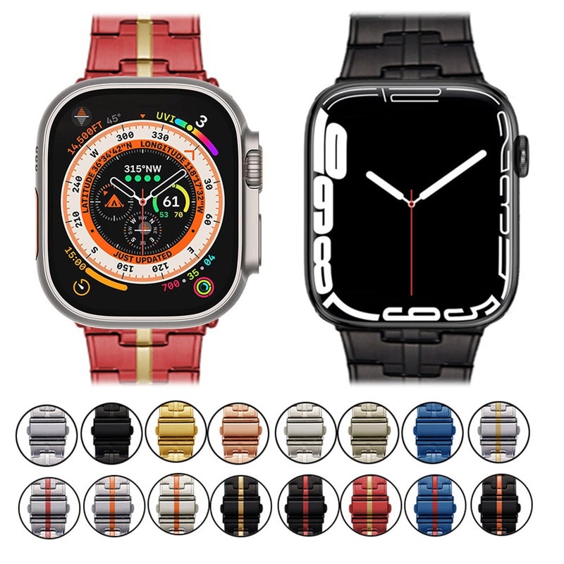 إيروريكس سوار ساعة Apple Watch Series 3 مقاس 42 مم من الفولاذ المقاوم للصدأ (أزرق) - Image 2