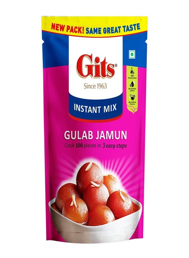 Gits Instant Gulab Jamun Dessert Mix, Makes 100 per Pack, Pure Veg, Delicious Indian Dessert and Mithai, 500g - Image 1