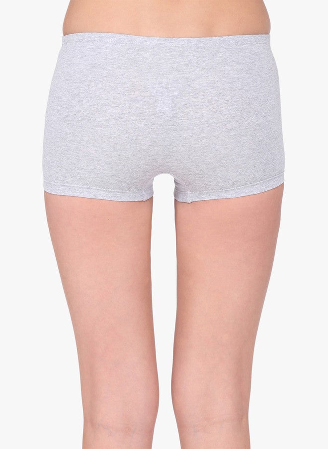 Red Rose Pack of 2 Boy Shorts in Grey and White - Image 4