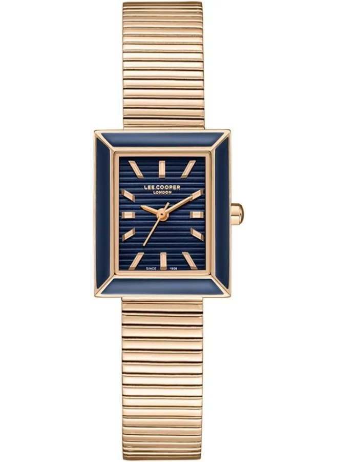 لي كوبر LEE COOPER Women's Watch, Analog Display and Mesh Strap - LC08071.490, Rose Gold