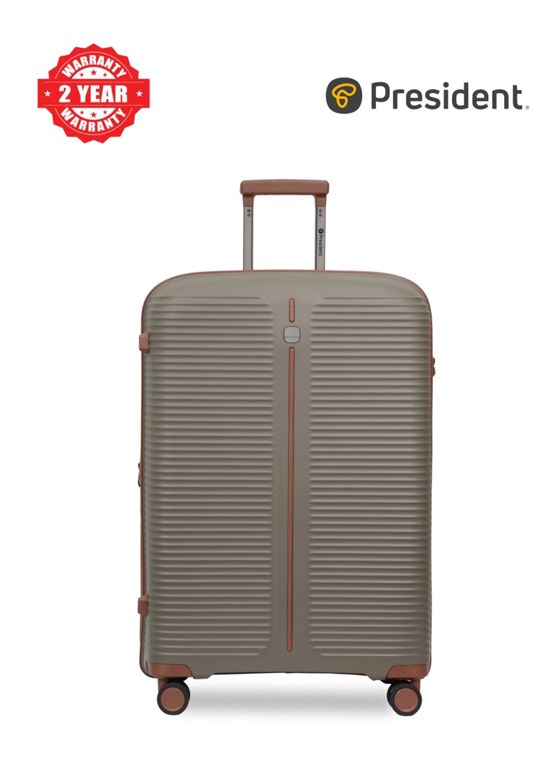 President PP single piece luggage High-quality Travel bag ( L ) spinner wheels, Model -97980 ( CHAMPAGNE ) - Image 1