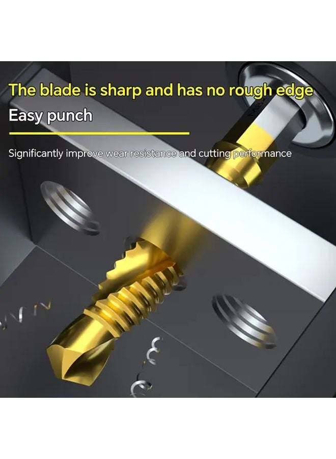 M43 Compound Tap Drill Bit Set 4 Piece M3 4 5 6 Titanium Coated - Image 5