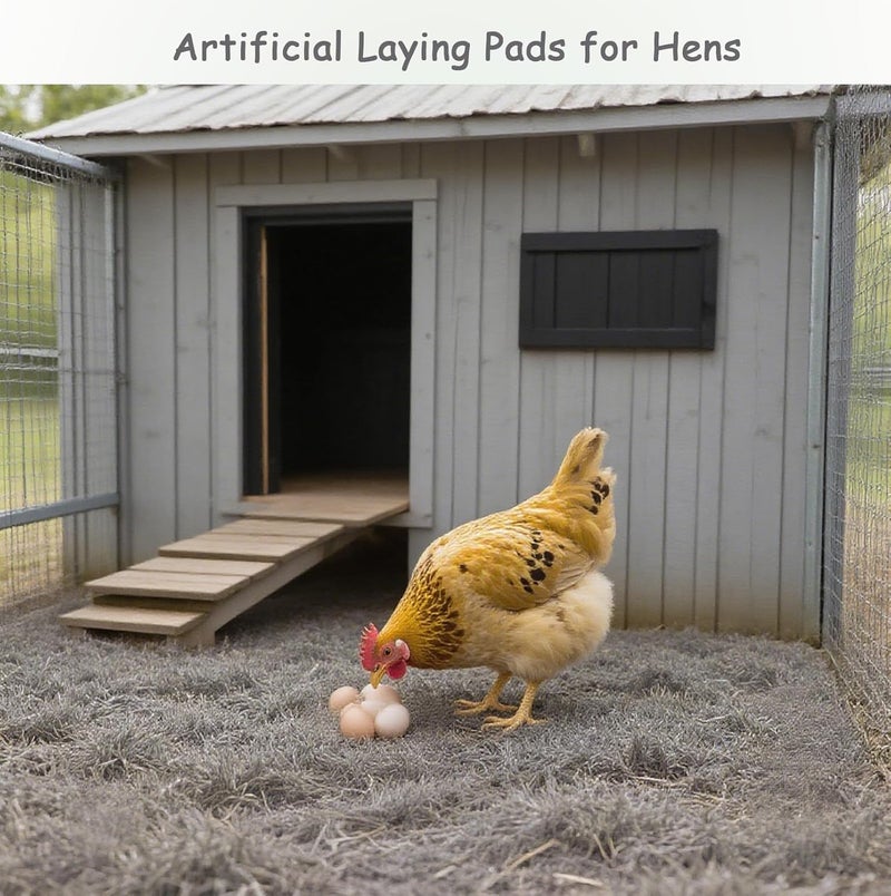 PINVNBY 4 Pcs Washable Chicken Pads for Nesting Box,Artificial Grass Mat for Chicken Coop Laying Hen Nest Bedding Fake Grass Synthetic Turf Mats for Pet Garden Lawn Indoor Outdoor(Gray) - Image 2