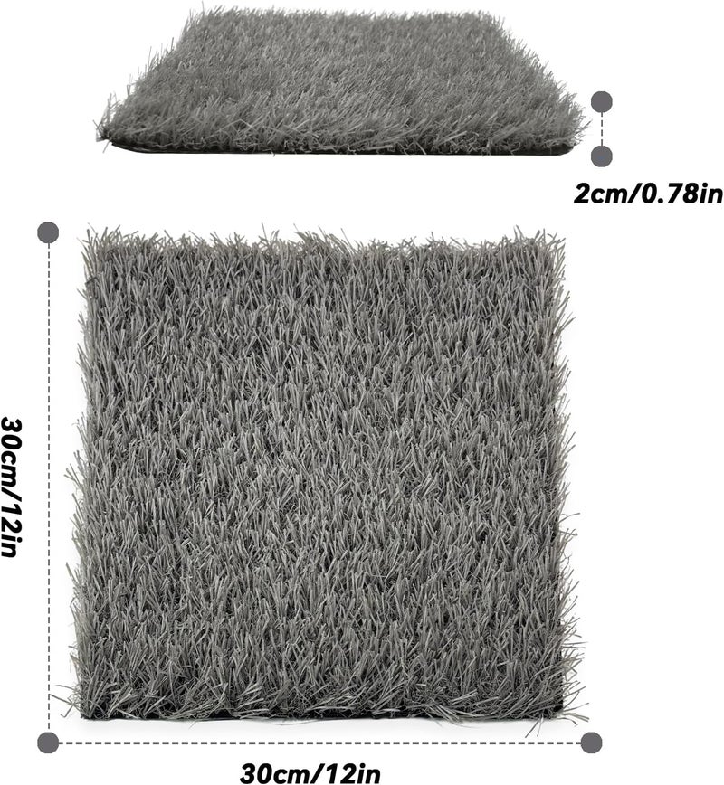 PINVNBY 4 Pcs Washable Chicken Pads for Nesting Box,Artificial Grass Mat for Chicken Coop Laying Hen Nest Bedding Fake Grass Synthetic Turf Mats for Pet Garden Lawn Indoor Outdoor(Gray) - Image 3