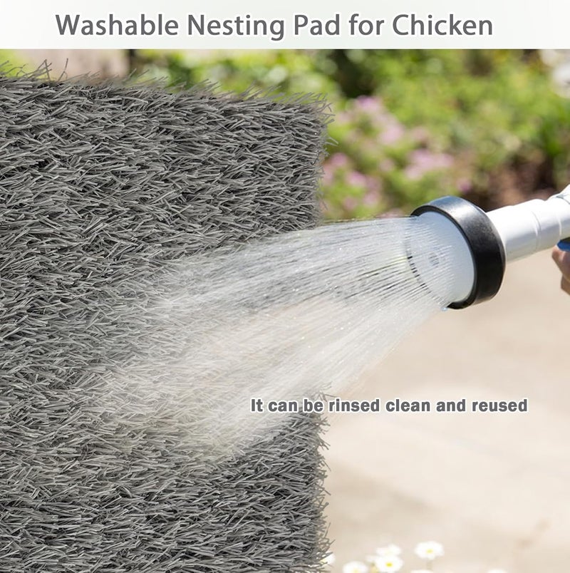 PINVNBY 4 Pcs Washable Chicken Pads for Nesting Box,Artificial Grass Mat for Chicken Coop Laying Hen Nest Bedding Fake Grass Synthetic Turf Mats for Pet Garden Lawn Indoor Outdoor(Gray) - Image 5