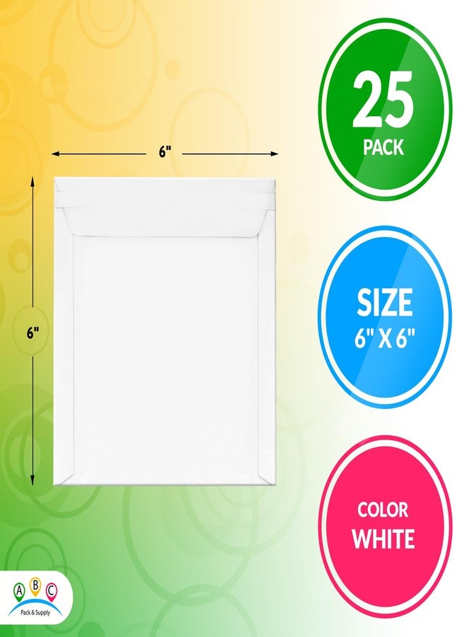 ABC PACK & SUPPLY Rigid Mailers 6 x 6 Inch, White Cardboard Envelopes, Self Seal Tear Strip, 550 GSM Paperboard, Stay Flat Design, Pack of 25 - Image 2
