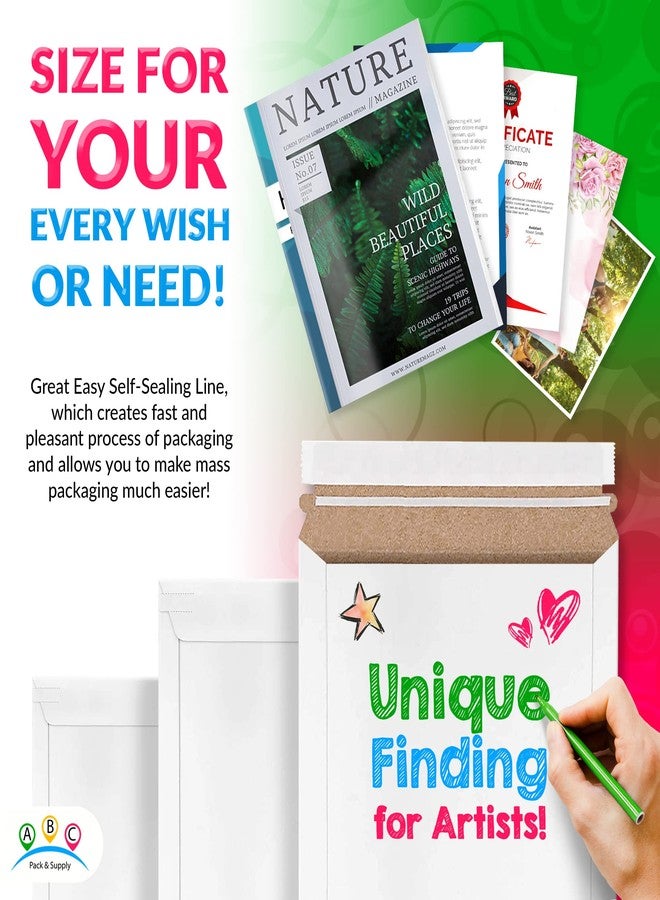 ABC PACK & SUPPLY Rigid Mailers 6 x 6 Inch, White Cardboard Envelopes, Self Seal Tear Strip, 550 GSM Paperboard, Stay Flat Design, Pack of 25 - Image 4