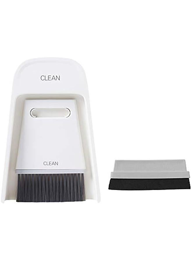 Hand Broom and Dustpan Set, Small Dustpan and Brush Set, Small Dustpan and Brush Set for Home washing, Sofa, Desk,  s Cage, Cat Litter etc(off white)  - Image 1
