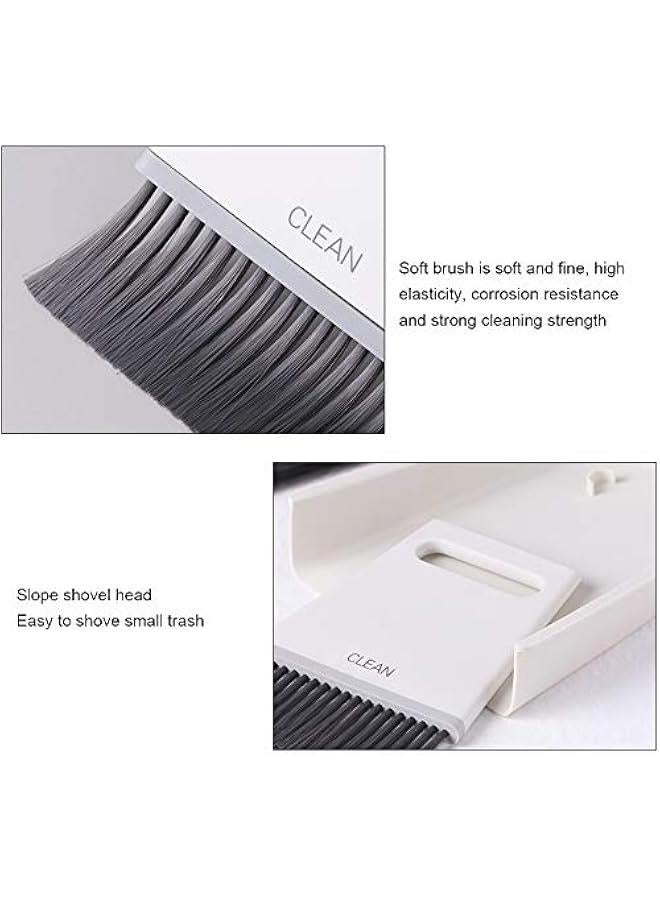 Hand Broom and Dustpan Set, Small Dustpan and Brush Set, Small Dustpan and Brush Set for Home washing, Sofa, Desk,  s Cage, Cat Litter etc(off white)  - Image 3