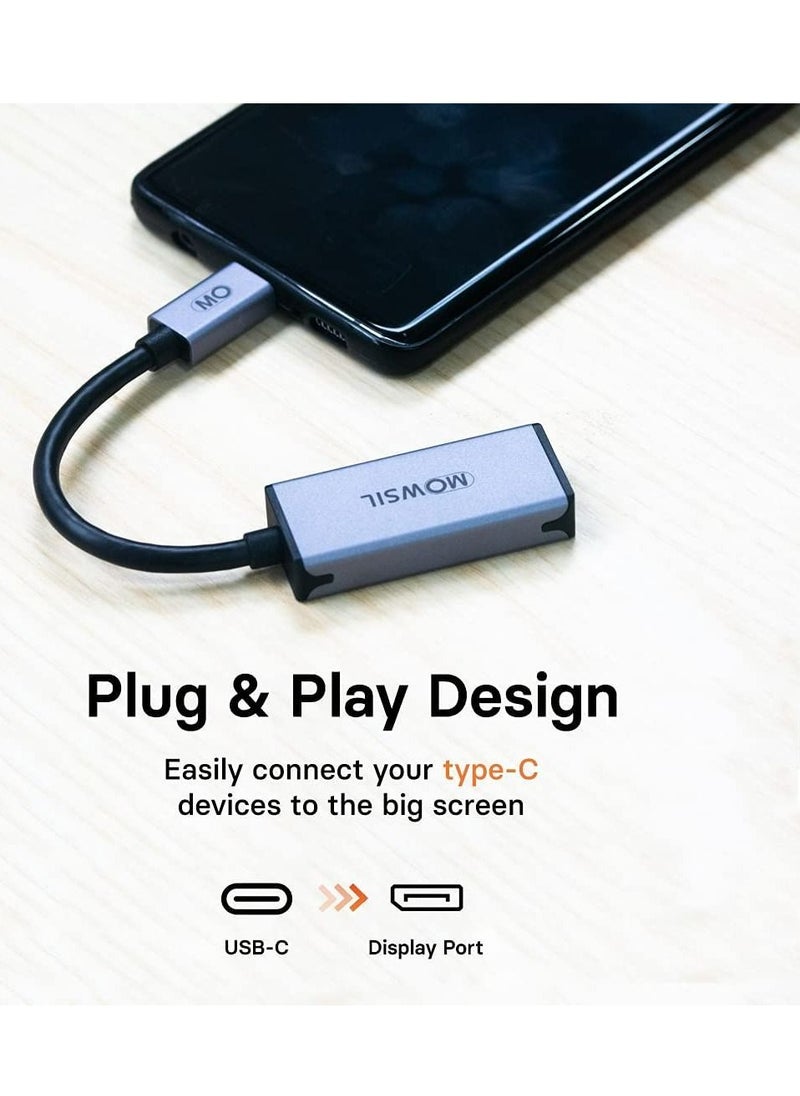 MOWSIL USB C to DP Adapter/converter 4K 60Hz. Type C to DisplayPort Converter