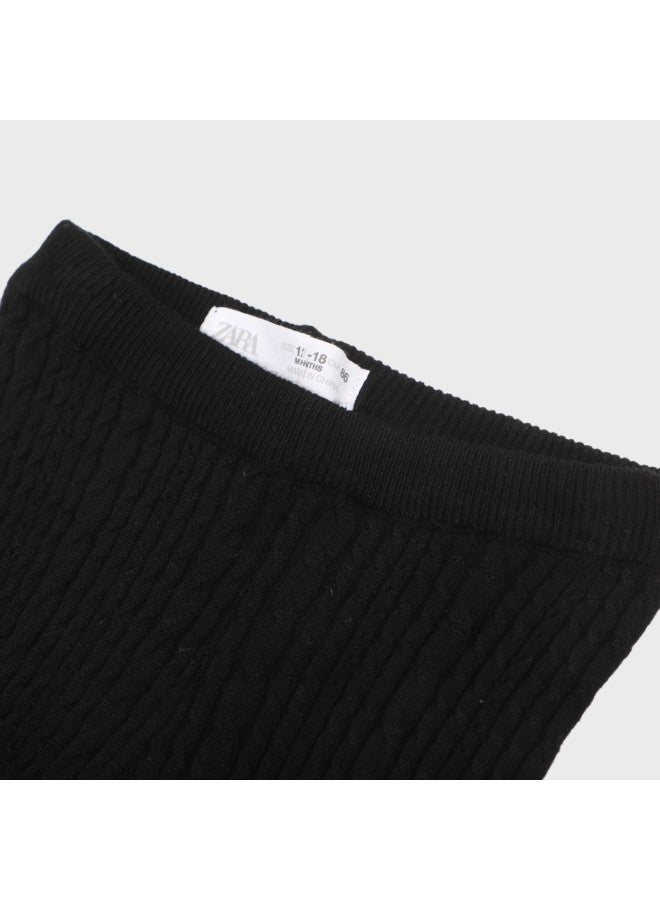 Zara Kids' Solid Color Comfortable Soft Skin-friendly Home Ribbed Knit Jogger Pants - Image 4