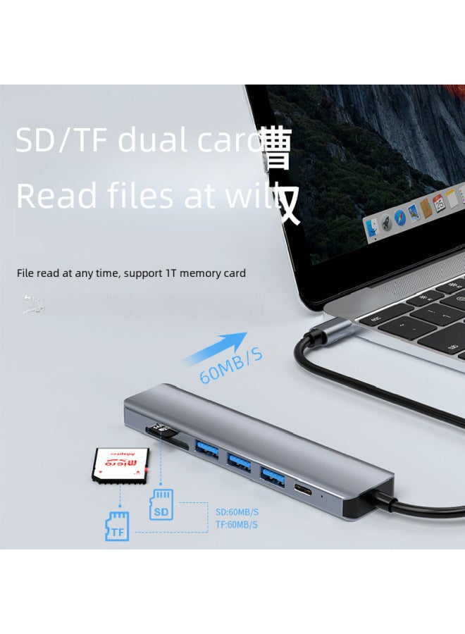 Seven-In-One USB 3.0 Expansion Dock Converter Splitter Adapter For Apple Computer Type-C Multi-Function Wired Extension Dock-Number Of Interfaces:Ten In One (2212)  - Image 5