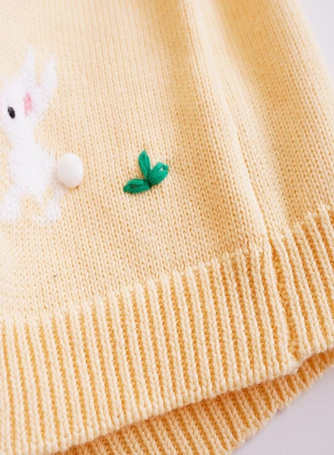 Rolanko Toddler Girls' Sweater Long Sleeve Open Front Button Down Knit Cardigan Kids Top Clothes 1-6 Years (Yellow, 18-24 Months) - Image 5