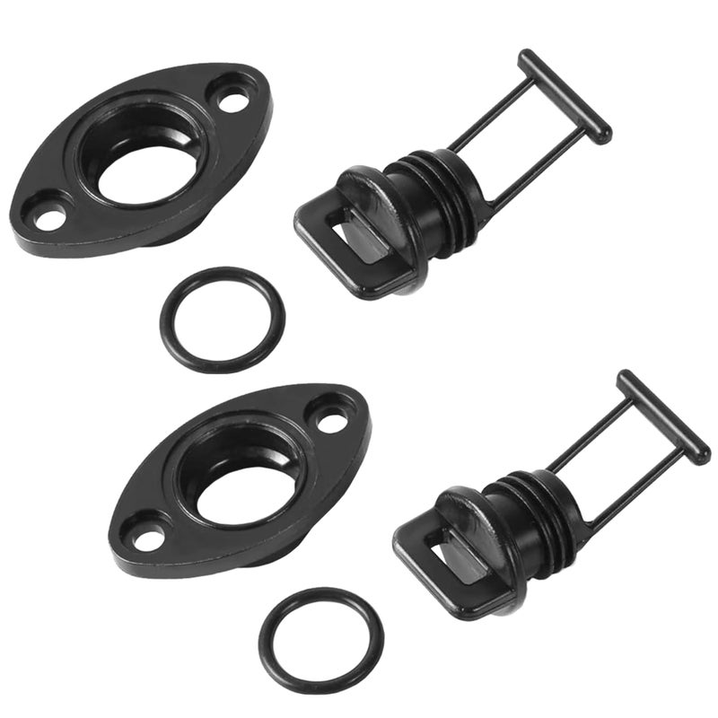 TonGass 2Pack Black Gas Tank Drain PlugBase Replacement with ORing Compatible with Yamaha Gas Tank Replaces F1SU22800000 F1SU22800200 Drain Plug and Base for SeaDoo Polaris Gases Tanks