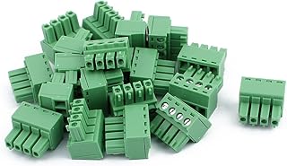 uxcell uxcell 20Pcs 300V 2EDGK 3.81mm Pitch 4-Pin PCB Screw Terminal Block Connector  - Image 1