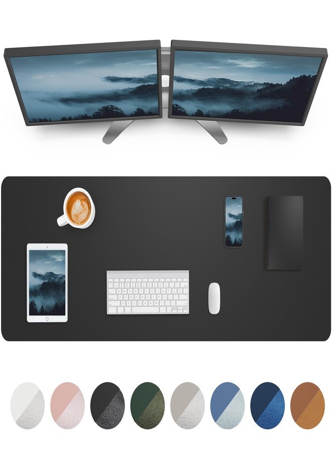 AFIING Large Desk pad mat,Mouse Pad,Office Desk Mat, Non-Slip PU Leather Desk Blotter,Large Desk pad,Waterproof Keyboard mat for Office/Home/Decor (Black,48" x 17") - Image 1