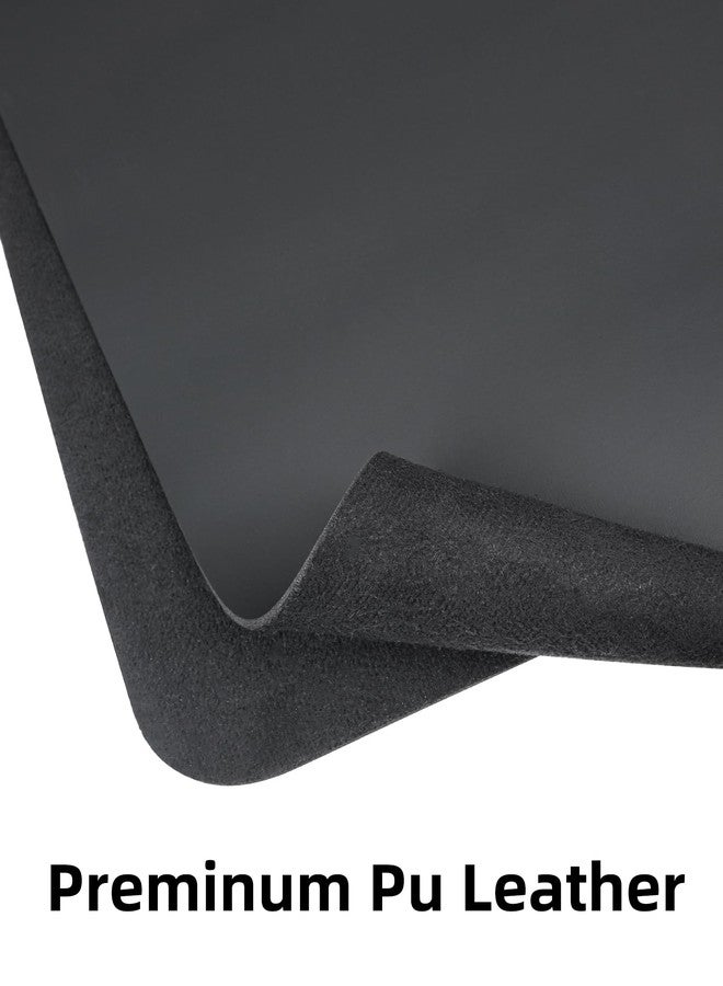 AFIING Large Desk pad mat,Mouse Pad,Office Desk Mat, Non-Slip PU Leather Desk Blotter,Large Desk pad,Waterproof Keyboard mat for Office/Home/Decor (Black,48" x 17") - Image 2