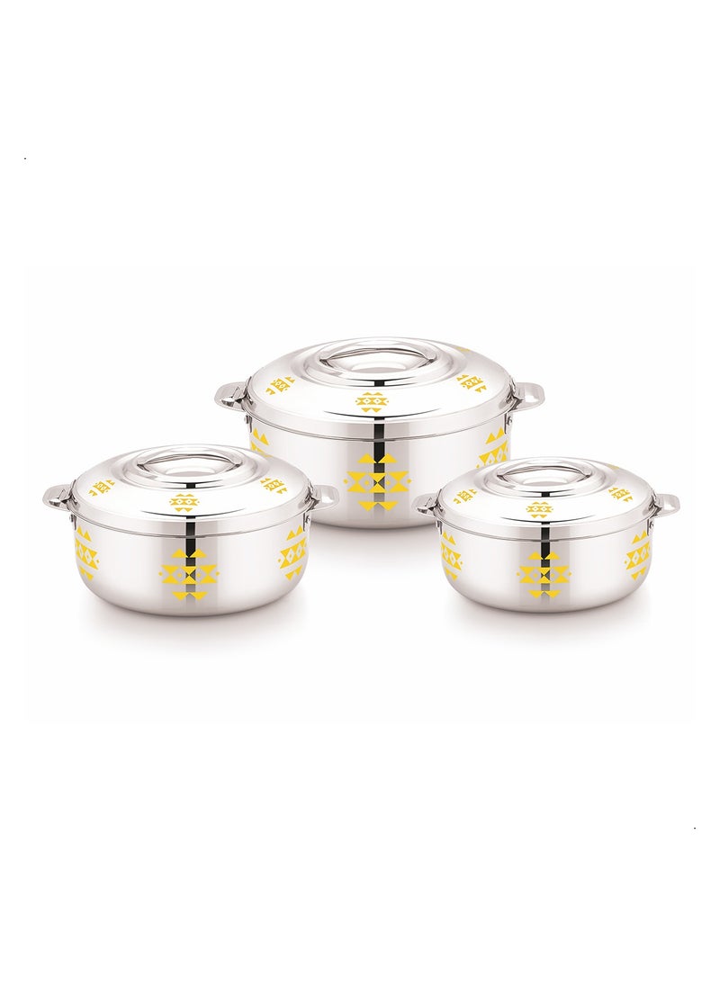 Stride 3Pcs Yara Stainless Steel Casserole Stylish, Durable, and Heat-Retaining Design  - Image 1