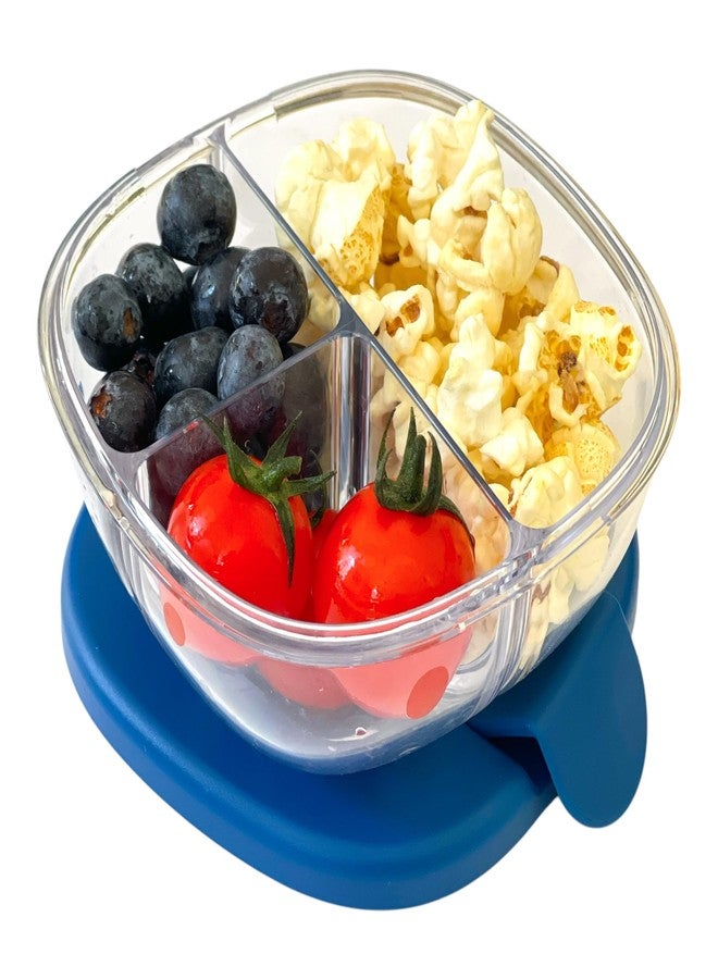 Yumbox Snack Bowl, Leakproof 3 Compartments, Removable Lid, Microwave, Dishwasher Safe, Kids Snacks, Granola Bowl, Snacks for school, work, travel (Hazy Purple) (Navy) - Image 1