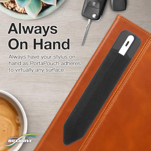 BoxWave Stylus Pouch Compatible with ASUS ROG Flow Z13 (2022) - Stylus PortaPouch, Pen Stylii Holder Carrier Portable Self-Adhesive - Jet Black - Image 3